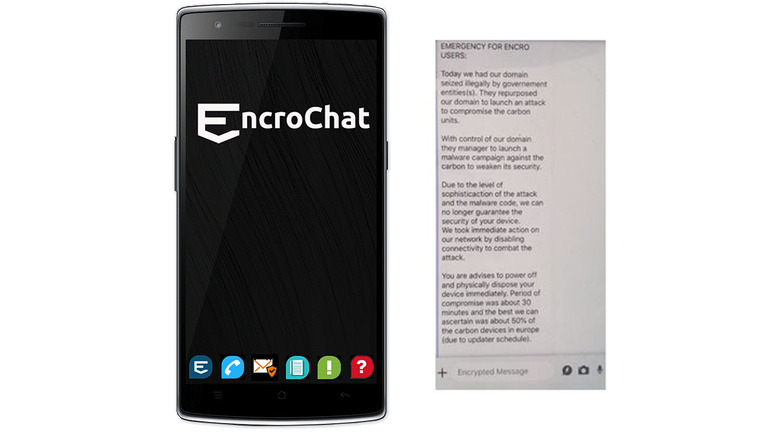 EncroChat, an encrypted phone network widely used by criminal networks. Pic: Europol