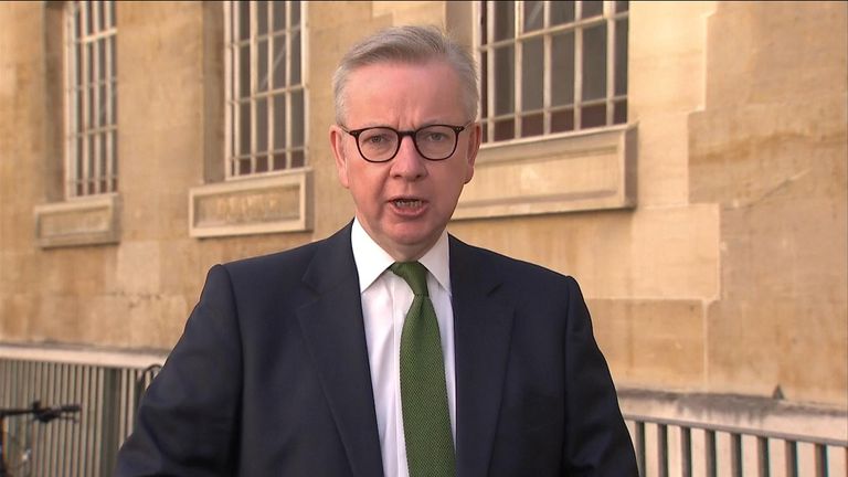 Cabinet Office Minister Michael Gove confirms that the government&#39;s &#34;stay at home message&#34; has been scrapped.