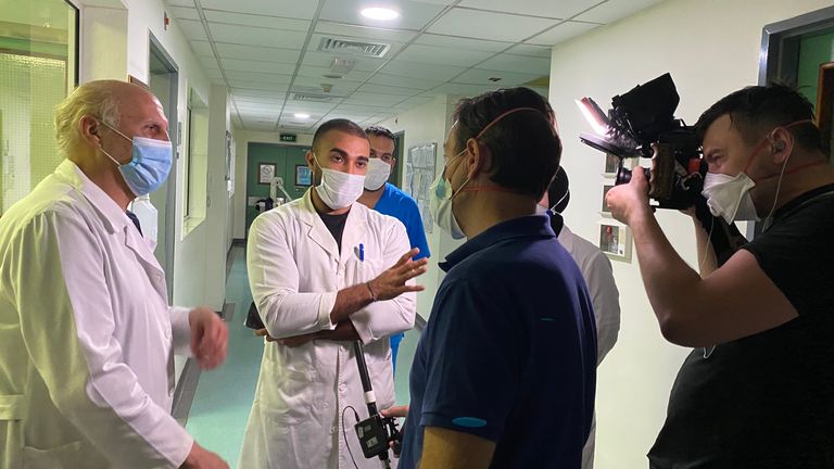 The Sky News team was offered a tour of the hospital