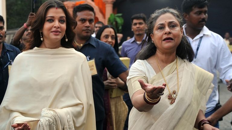 Bollywood actresses Jaya  and Aishwarya Bachchan