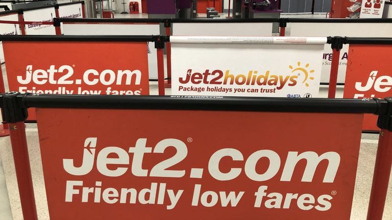 Empty check-in lines at the Jet2 check in desk at Edinburgh Airport. PA Photo. Picture date: Saturday March 14, 2020. See PA story HEALTH Coronavirus. Photo credit should read: Andrew Milligan/PA Wire