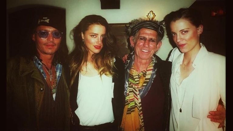 Johnny Depp, Amber Heard, Keith Richards, Whitney Henriquez
