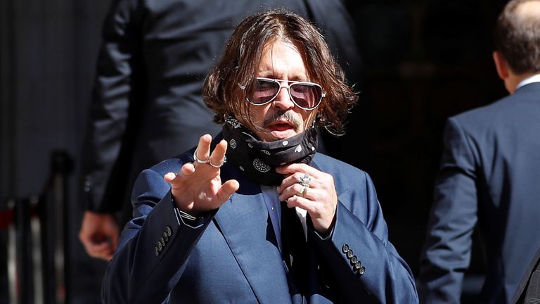 Actor Johnny Depp arrives at the High Court in London, Britain July 7, 2020. REUTERS/Peter Nicholls