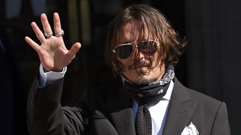 Johnny Depp attends day 4 of his libel case against The Sun Newspaper at the Royal Courts of Justice