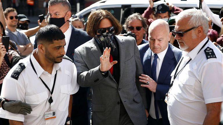Johnny Depp arrives on 21 July