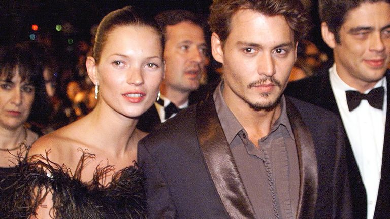 Johnny Depp and Kate Moss in the 1990s