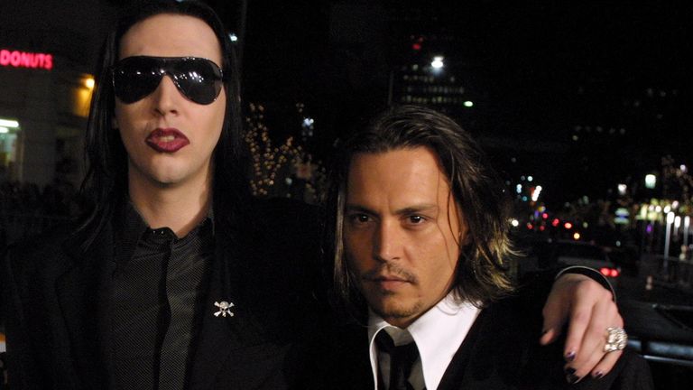 Marilyn Manson and Johnny Depp in 2001. Pic: Bei/Shutterstock 

Premiere of &#39;From Hell&#39;