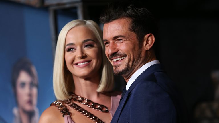Katy Perry and Orlando Bloom attend the LA premiere of Amazon&#39;s "Carnival Row" at TCL Chinese Theatre on August 21, 2019 in Hollywood, California