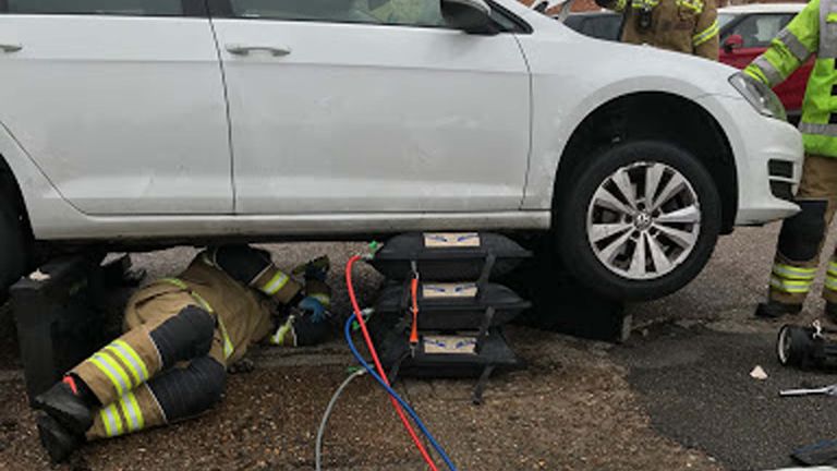 Handout photo dated 15/07/2020 issued by the RSPCA of one of the three vehicles that rescuers partially dismantled while trying to free a kitten that kept climbing into engines in King&#39;s Lynn, Norfolk.