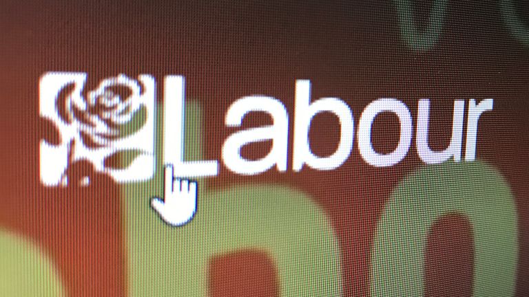 The home page of the Labour party&#39;s website with its logo