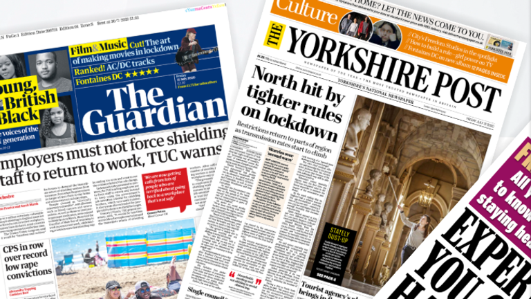 Friday S National Newspaper Front Pages Uk News Sky News