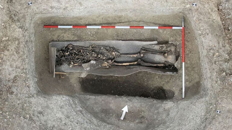 A Roman skeleton was found buried in a coffin lined in lead