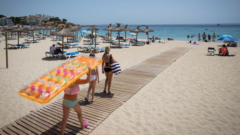 Es Carregador Beach in Calvia, on the Spanish island of Mallorca, earlier this month