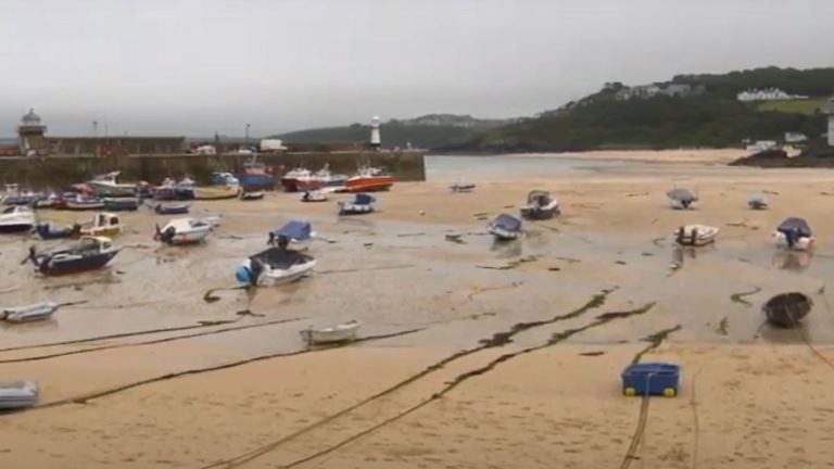 High tide at St Ives, where tourists are returning after lockdown restrictions were eased