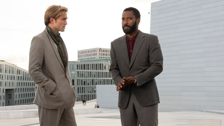 Robert Pattinson and John David Washington star in Tenet. Pic: Melinda Sue Gordon/Warner Bros. Entertainment