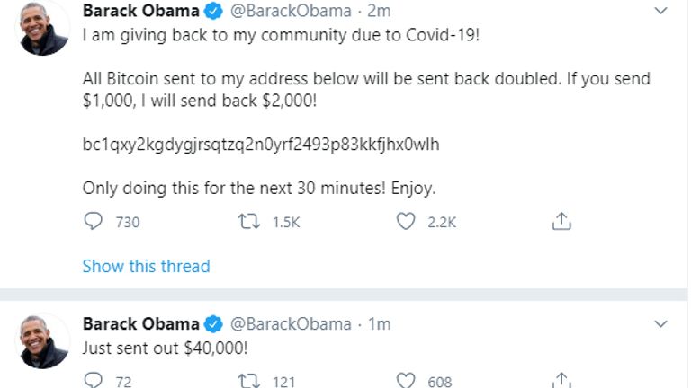 Barack Obama was one of the famous people to have their Twitter account hacked