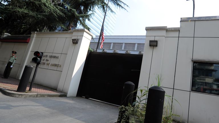 The US consulate in Chengdu, China