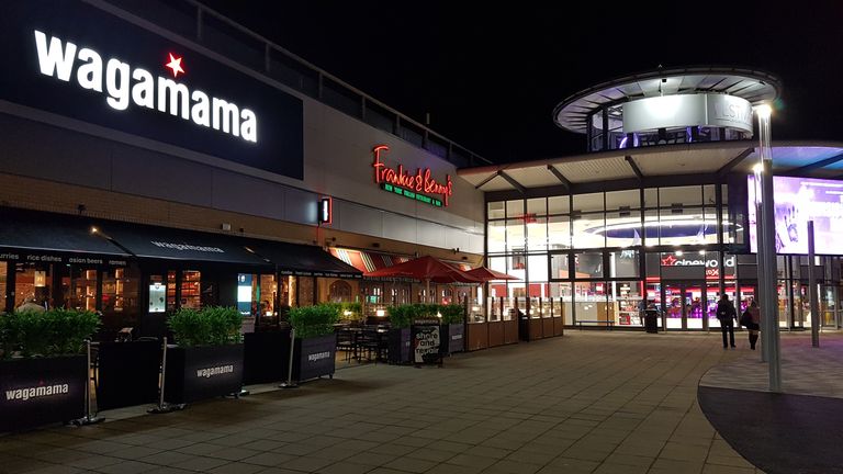 File photo dated 08/03/20 of a Wagamama and a Frankie & Benny&#39;s restaurant at Festival Leisure Park in Basildon, Essex