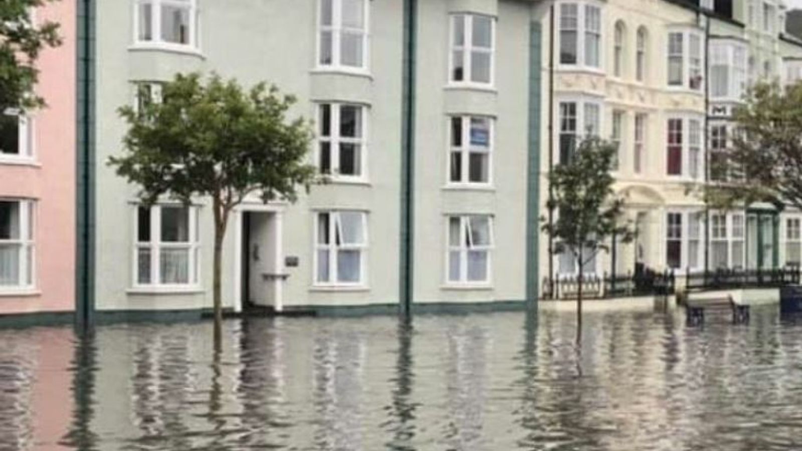 Flash flooding leaves Welsh town under water as warnings issued for UK