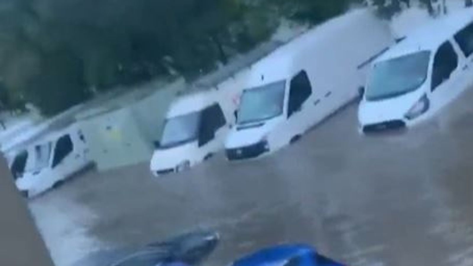 Falkirk car park is hit by flooding UK News Sky News