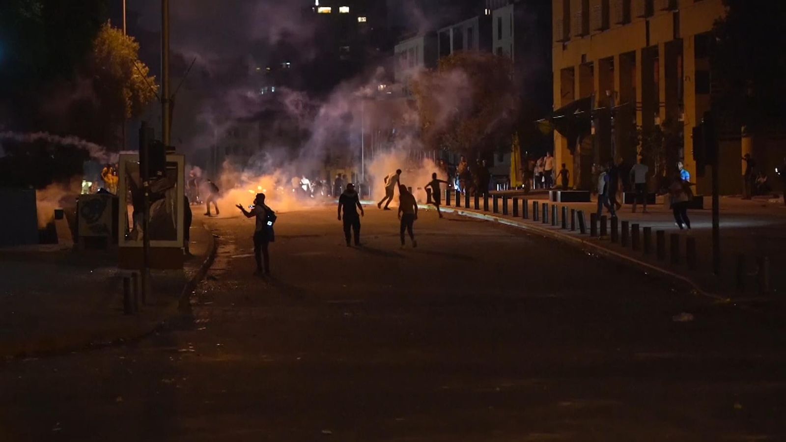 Protesters clash with police in Beirut | World News | Sky News