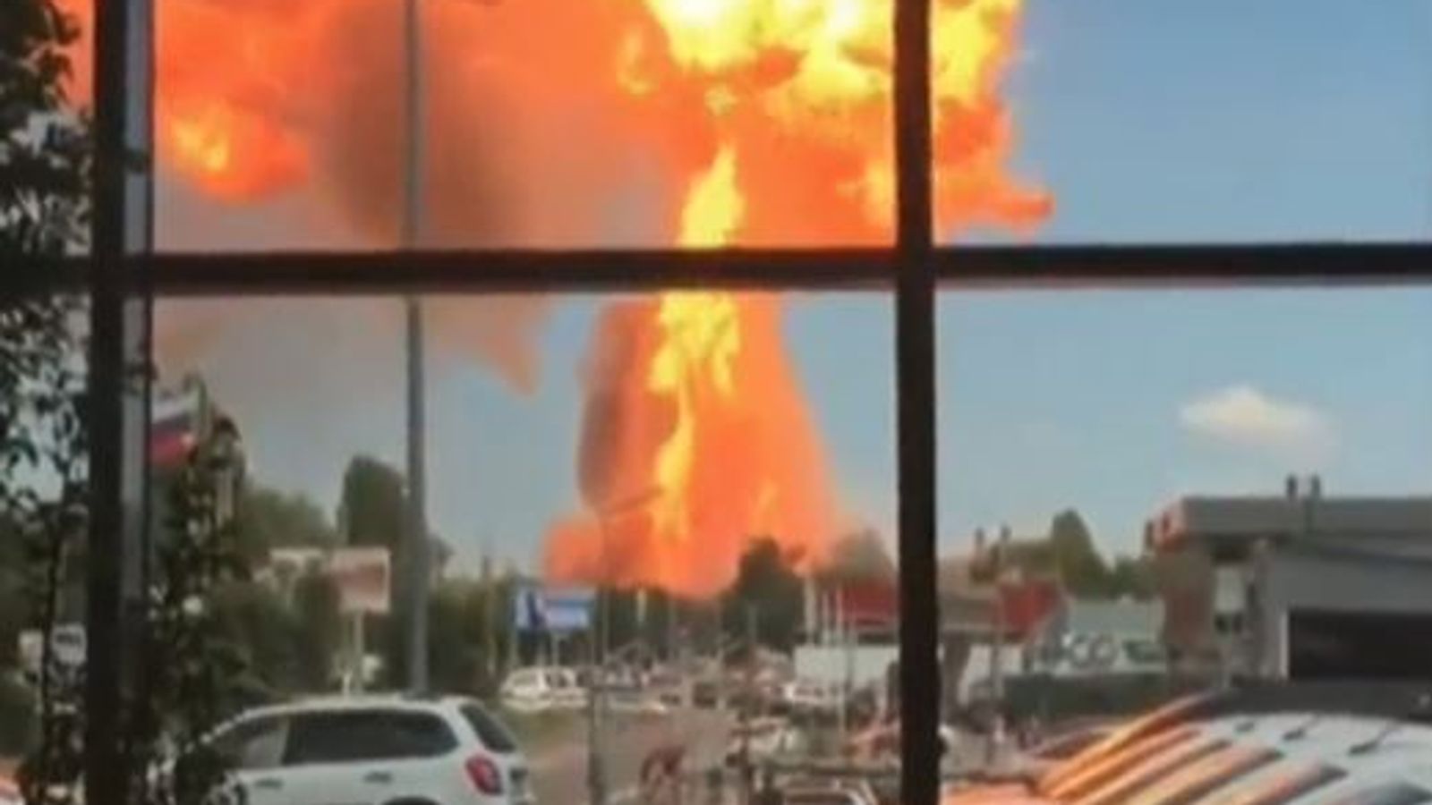 Gas explosion in Russia witnessed from nearby | World News | Sky News