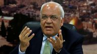 Dr Saeb Erekat is the general secretary of the PLO and the Palestinian&#39;s chief negotiator 