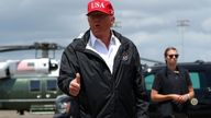 US President Donald Trump visits areas damaged by Hurricane Laura in Lake Charles