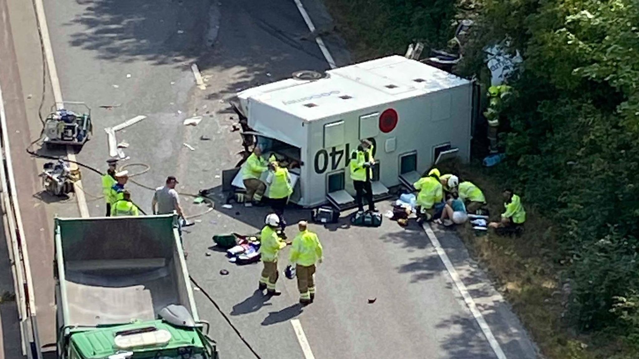 Inmate and guards seriously injured as prison van crashes on A27 UK