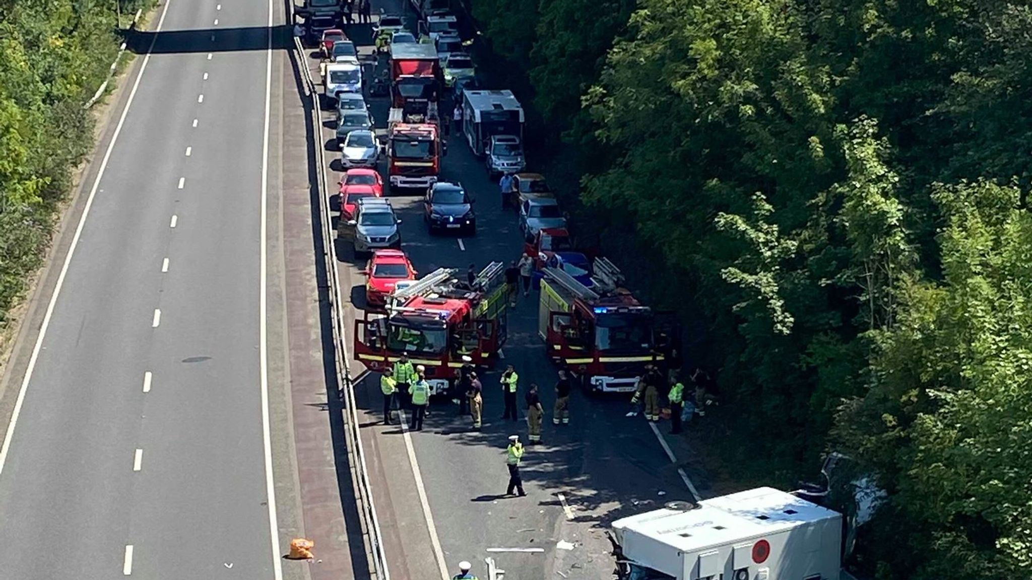 Inmate and guards seriously injured as prison van crashes on A27 UK