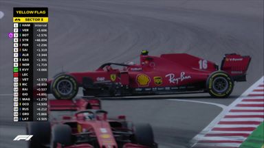 Leclerc spins after engine cuts out