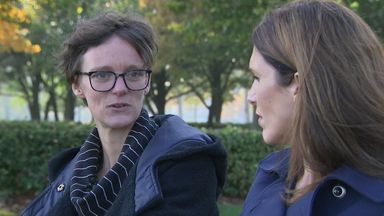 Amy de Schutter (left) talks to Sky's Becky Johnson