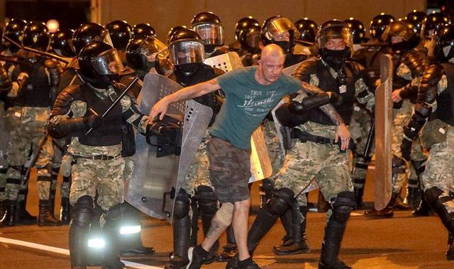 Thousands of people protest after Lukashenko landslide win in Belarus election