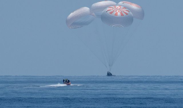 NASA and SpaceX astronauts complete first splashdown to Earth in 45 years