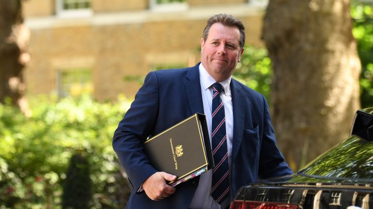 Chief Whip Mark Spencer leaving Downing Street, London.
