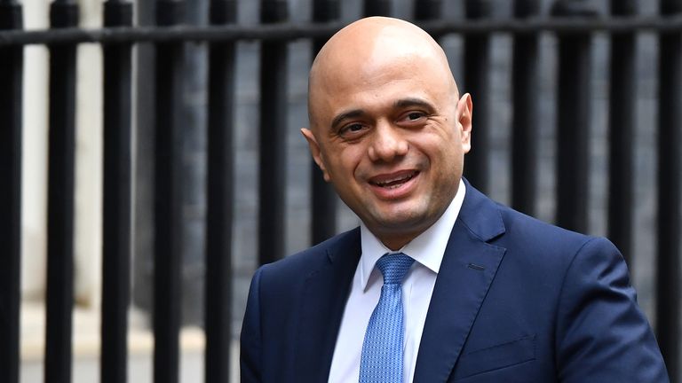 LONDON, ENGLAND - FEBRUARY 13: Chancellor of the Exchequer Sajid Javid arrives in Westminster on February 13, 2020 in London, England. The Prime Minister makes adjustments to his Cabinet now Brexit has been completed. (Photo by Leon Neal/Getty Images)