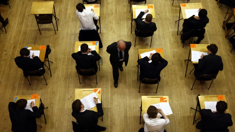 File photo dated 07/03/12 of a general view of pupils sitting an exam. Boris Johnson is facing calls to take charge of the growing A-levels "fiasco" amid mounting anger among students, teachers and MPs.