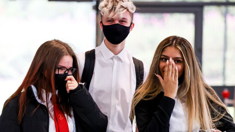 Pupils at a Glasgow school earlier in August - but from today masks are mandatory in many areas
