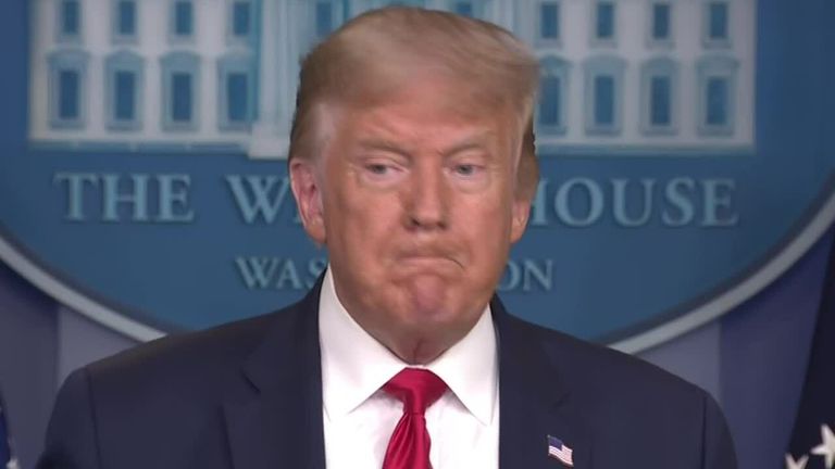 Donald Trump swerves around answering a journalists question about a republican he recently praised comments on QAnon.