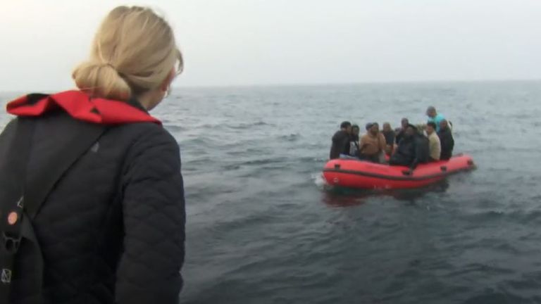 Migrants from Sudan float across Channel in dinghy