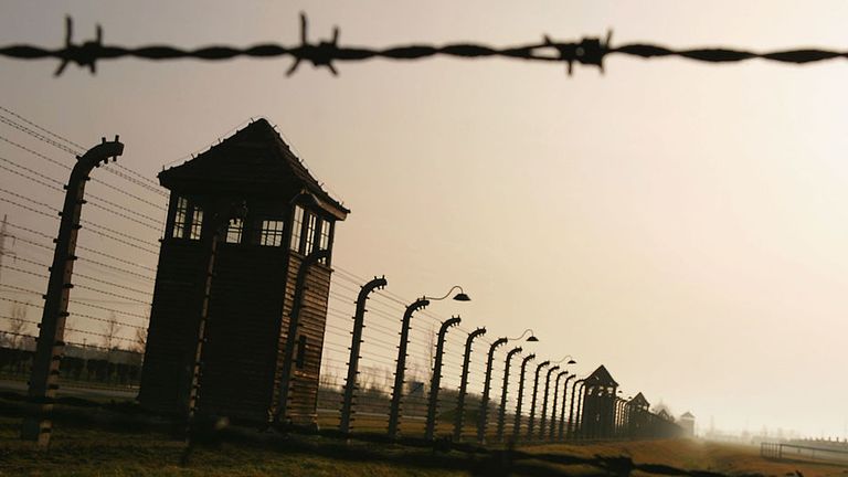 BREZEZINKA - POLAND:  Watch towers surrounded by mulitiple high voltage fences at Auschwitz II . Birkenau which was built in March 1942 in the village of Brzezinka, Poland. The camp was liberated by the Soviet army on January 27, 1945, January 2005 will be the 60th anniversary of the liberation of the extermination and concentration camps, when survivors and victims who suffered as a result of the Holocaust will commemorated across the world. (Photo by Scott Barbour/Getty Images) 