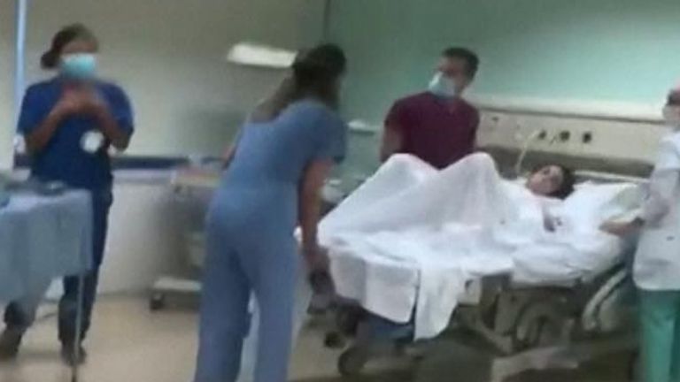 Woman gives birth during Beirut explosion