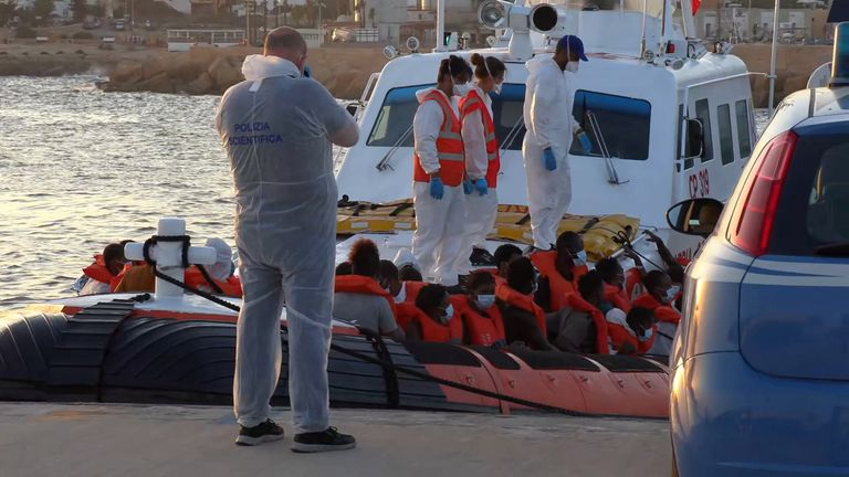 49 migrants were rescued by the Italian coast guard and taken to Lampedusa