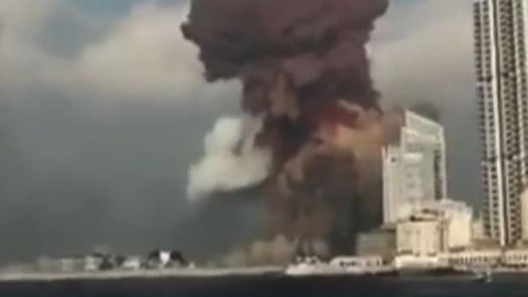 Beirut blast seen from the sea