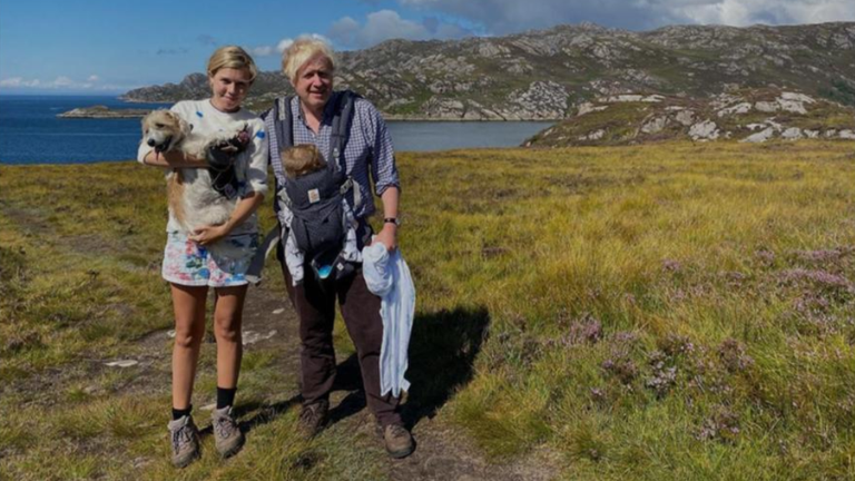 The family shared the snaps from the Scottish Highlands. Pic: Carrie Symonds