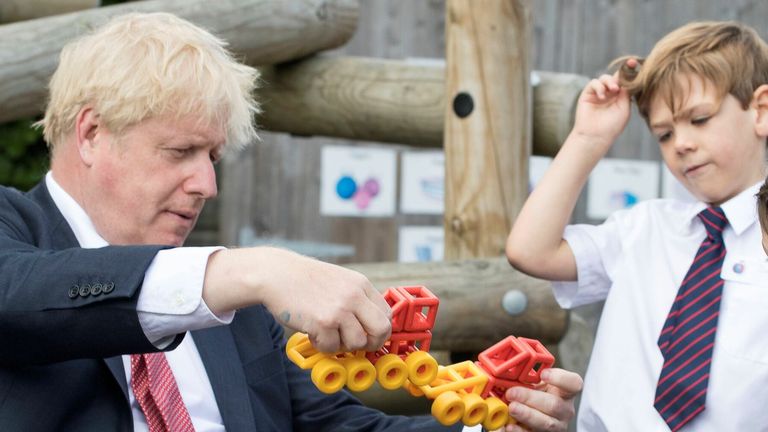 Boris Johnson at a school in Kent last month