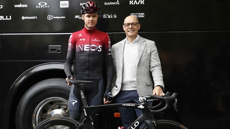 Chris Froome with Team Ineos Principal Sir Dave Brailsford