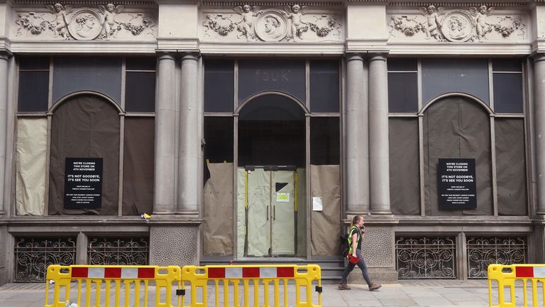 A branch of French Connection which has closed down, in the City of London 24/8/20