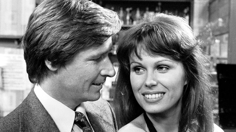 Joanna Lumley and Bill Roache in Coronation Street