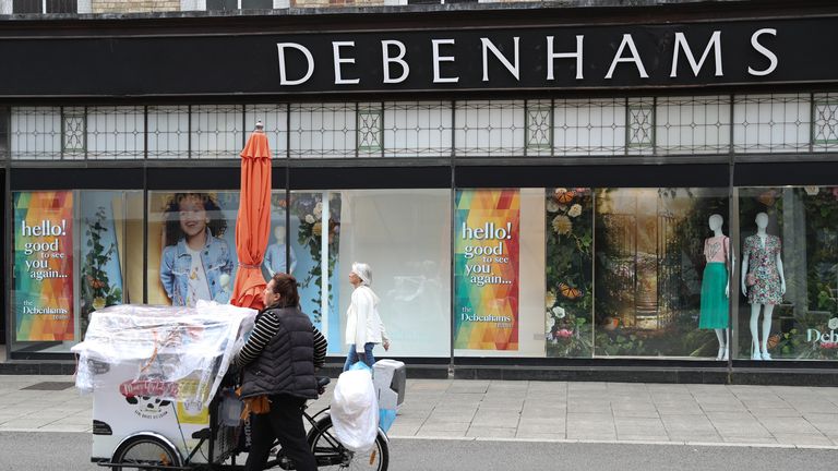 Debenhams department store on the high street in Winchester